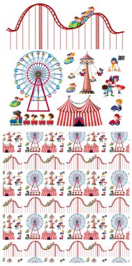 Çocuklar ve sirk sürmek ile sorunsuz arka plan tasarımı