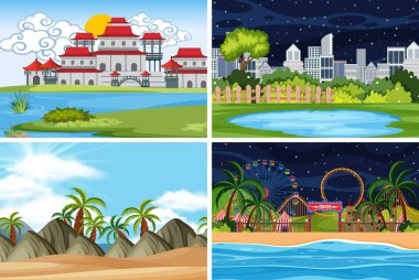 Su da dahil olmak üzere açık sahne bir dizi