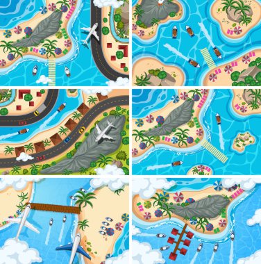 Havadan izleme sahneleri seti