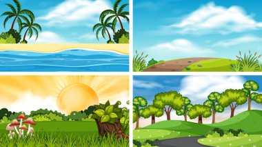 Ağaç da dahil olmak üzere açık sahne bir dizi