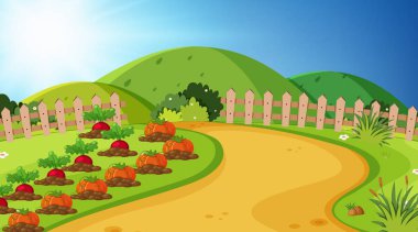 Sebze bahçesi peyzaj arka plan tasarımı
