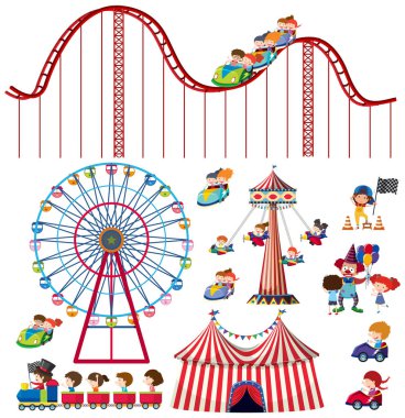 İzole nesneler tema sirk kümesi