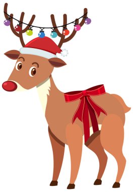 Beyaz arka planda reindeer tek karakter