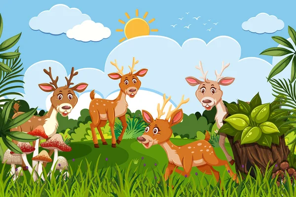 Orman sahnesinde geyik