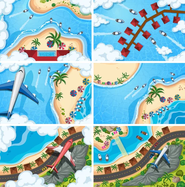 Havadan izleme sahneleri seti