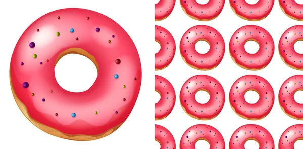 Naadloos patroon van donuts op wit — Stockvector