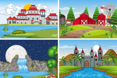 Bina da dahil olmak üzere açık sahne bir dizi