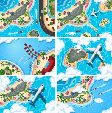 Havadan izleme sahneleri seti