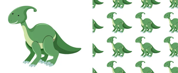 Patrón inconsútil de dinosaurios en blanco — Vector de stock