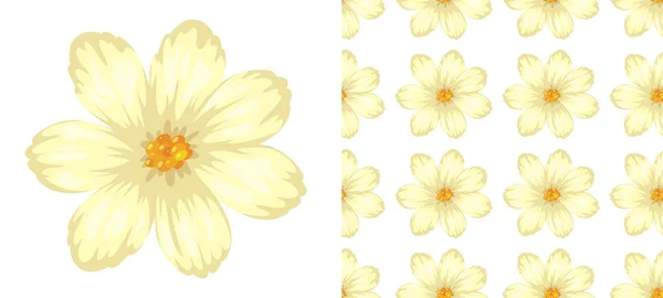 Um padrão sem costura de flores em branco —  Vetores de Stock