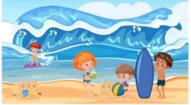 Sahildeki resimdekilerle arka plan sahnesi