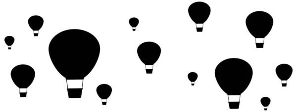 Silhouet Ballonnen Vliegen Lucht Illustratie — Stockvector