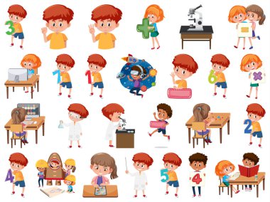 Eğitimli nesnelerle izole edilmiş bir grup çocuk