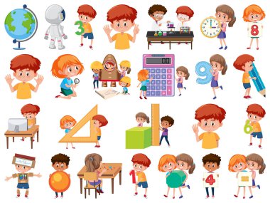 Eğitimli nesnelerle izole edilmiş bir grup çocuk