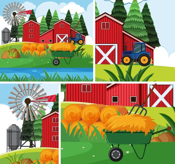 Illustration Simple Contexte Agricole — Image vectorielle