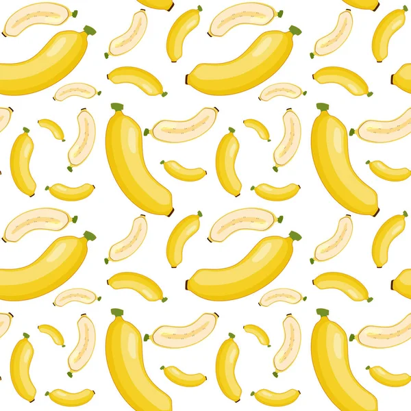 Padrão Sem Costura Banana Ilustração Fundo Branco — Vetor de Stock