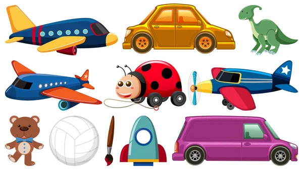 Set Various Objects Cartoon Illustration Vector Graphics