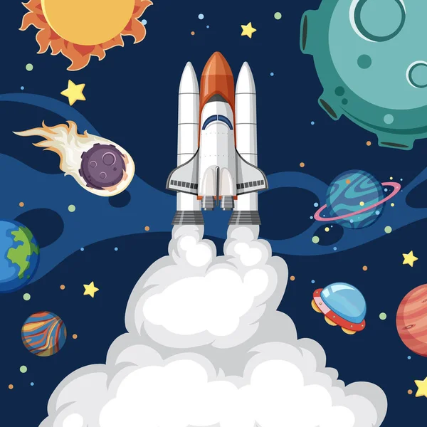 Space Ship Space Objects Space Illustration — Stock Vector