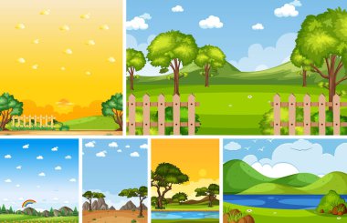 Gündüz gösteriminde dikey ve ufuk sahnelerinde farklı doğa sahneleri