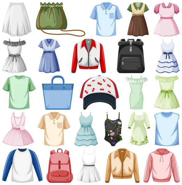 Conjunto Trajes Moda Ilustración — Vector de stock