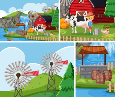 Basit çiftlik arkaplanı çizimi