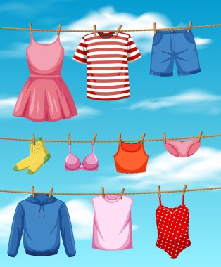 Kumaş gökyüzü arkaplan resimlerinde asılı