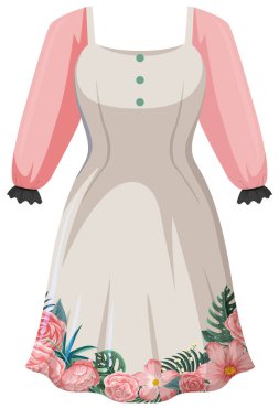 İzole edilmiş güzel kadın kıyafetleri çizimi.