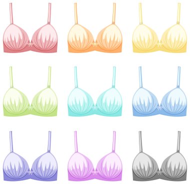 İzole edilmiş sevimli kadın iç çamaşırı çizimi