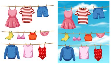 İpte asılı duran kumaş.