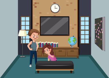 Babamın anneme evde zorbalık ettiği sahne.