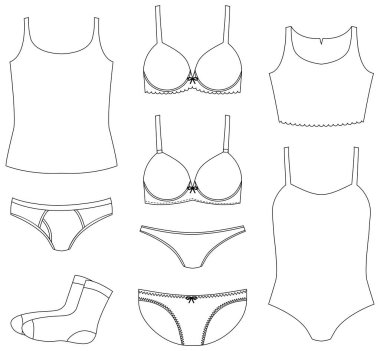 İzole kıyafet siyah çizim çizimi