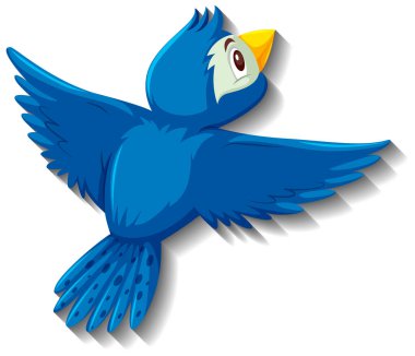 Şirin mavi kuş çizgi film karakteri çizimi