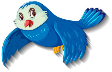 Şirin mavi kuş çizgi film karakteri çizimi