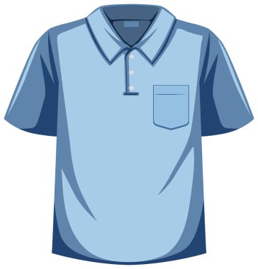 Beyaz arkaplan illüstrasyonunda izole yaka tişörtü