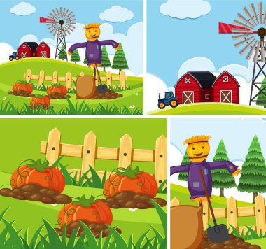 Basit çiftlik arkaplanı çizimi