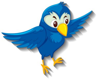 Şirin mavi kuş çizgi film karakteri çizimi