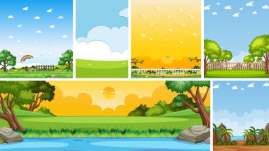 Gündüz gösteriminde dikey ve ufuk sahnelerinde farklı doğa sahneleri