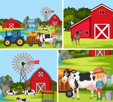 Basit çiftlik arkaplanı çizimi