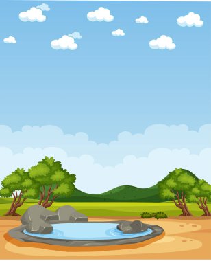 Orman manzaralı dikey doğa manzarası ya da manzara ve gündüz resimlerinde boş gökyüzü olan dağ.