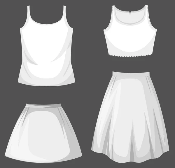 Conjunto Traje Femenino Maqueta Ilustración — Vector de stock