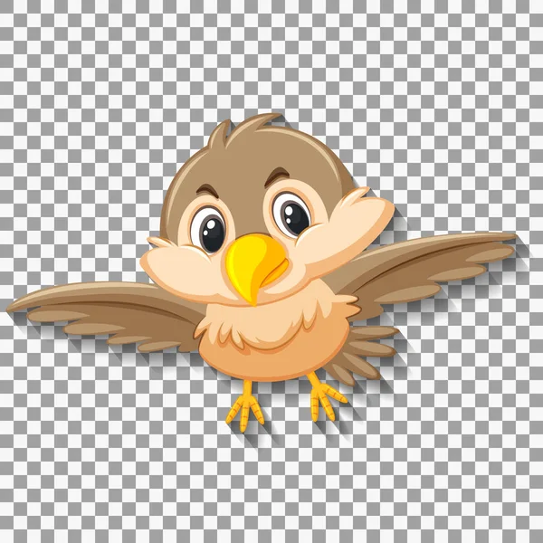 Cute Pássaro Pardal Desenho Animado Personagem Ilustração — Vetor de Stock