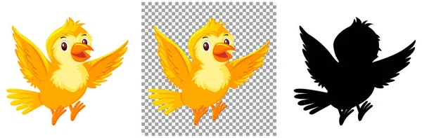 Милий Жовтий Птах Мультфільм Персонаж Ілюстрація — стоковий вектор