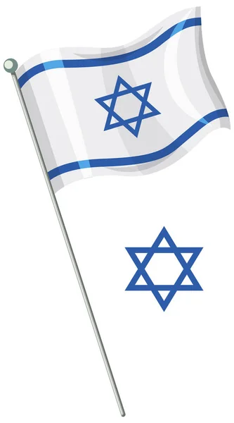 孤立的以色列旗舰白背景说明 — 图库矢量图片