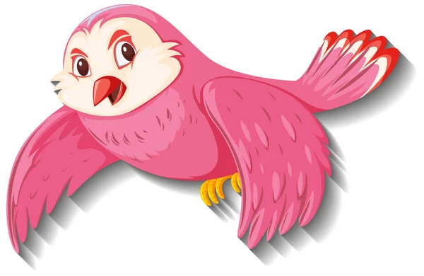 Cute Pink Bird Cartoon Character Illustration — Stock Vector