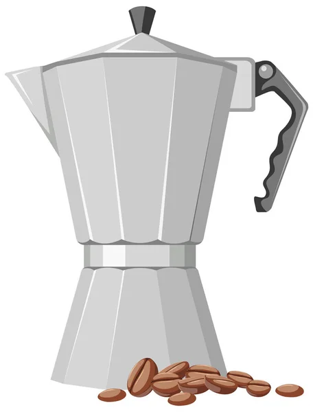 Isolated Moka Pot White Background Illustration — Stock Vector