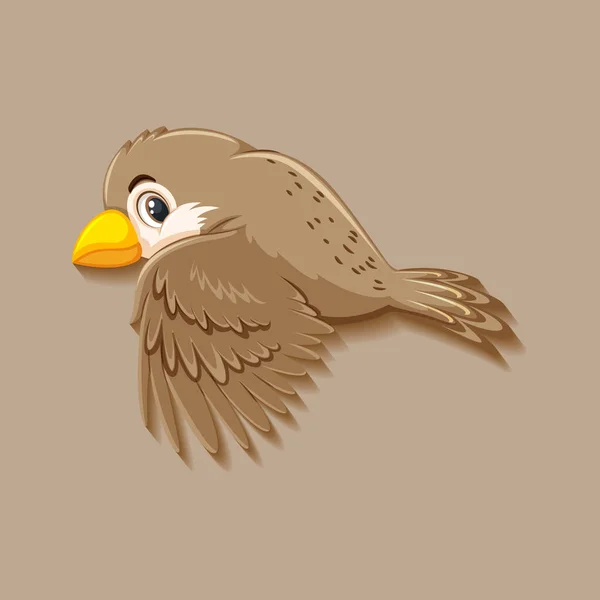 Cute Sparrow Bird Cartoon Character Illustration — Stock Vector