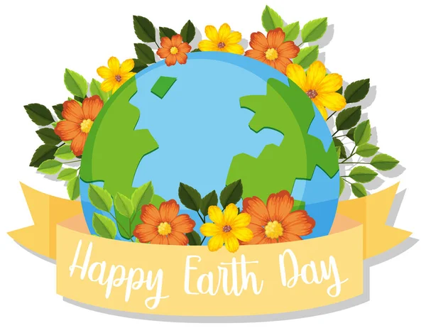 Illustration Zum Happy Earth Day — Stockvektor
