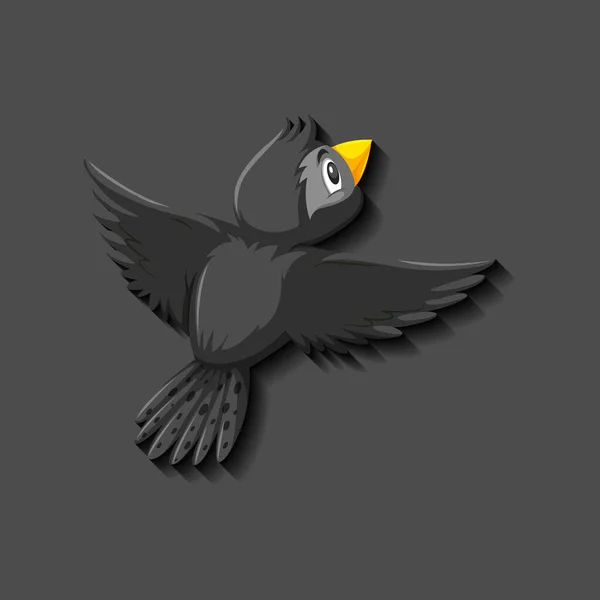 Иллюстрация Персонажей Мультфильмов Чёрной Птице — стоковый вектор