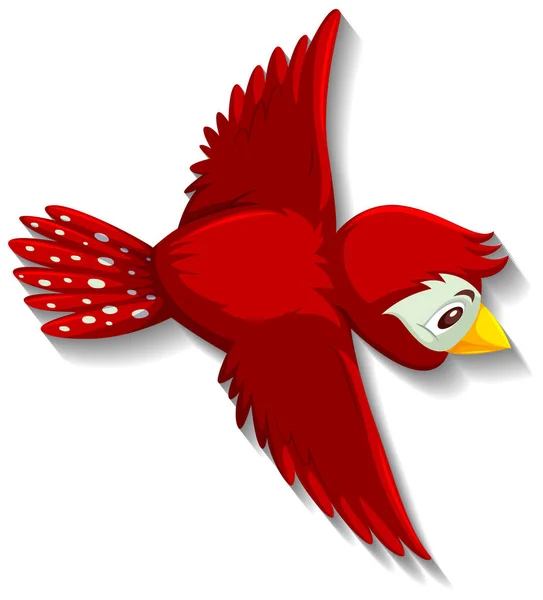 Mignon Dessin Animé Oiseau Rouge Illustration Personnage — Image vectorielle