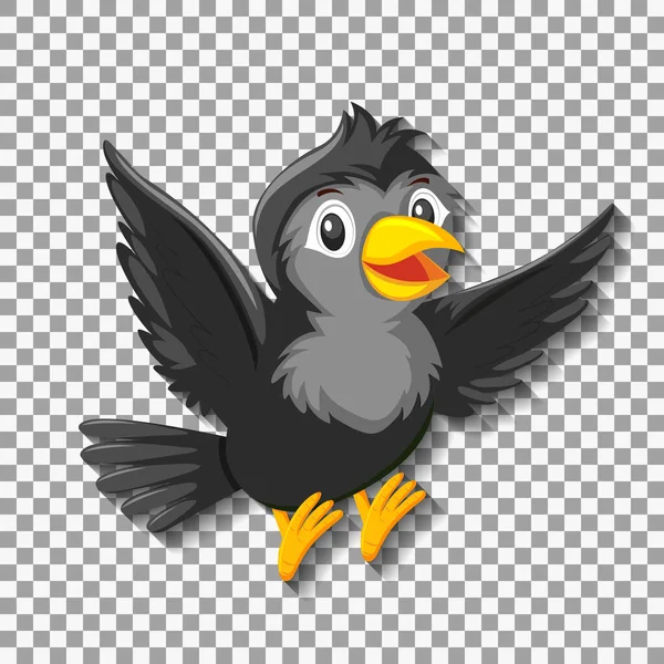 Illustrazione Personaggio Fumetto Uccello Nero — Vettoriale Stock